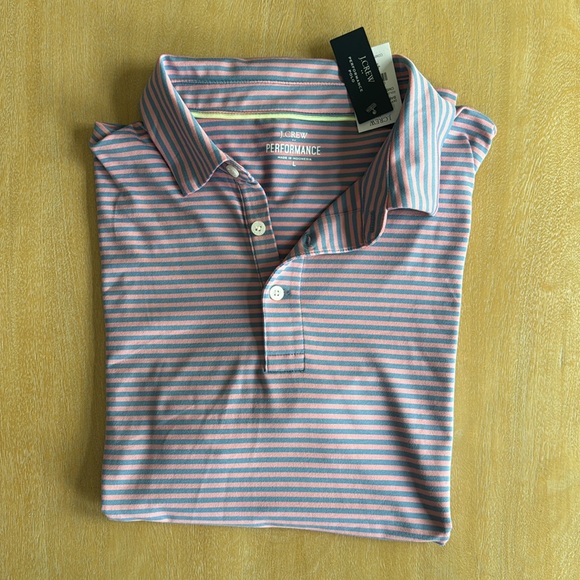J. Crew Other - NEW J. Crew Pink and Blue Striped Performance Men’s Polo Shirt